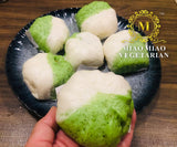 Homemade Multi Green Lei Cha Vegetable Buns Lacto-Vegetarian (6 in a pack) 擂茶鸳鸯菜包 【奶素】(6粒)